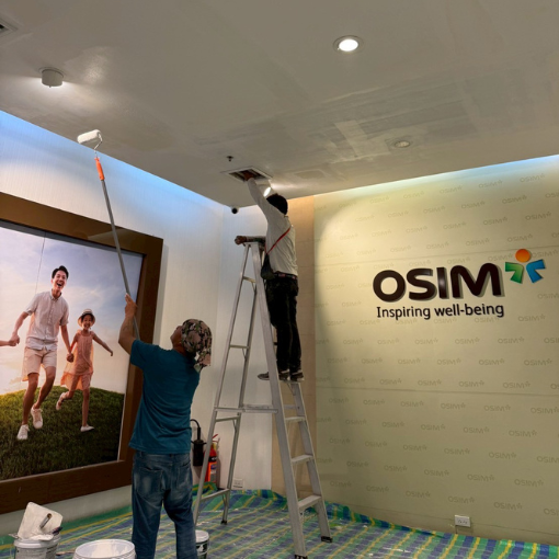 งานเปลี่ยนท่อน้ำเย็นขนาด 1 นิ้ว ยาว 14 CM.ร้าน OSIM,Work on changing a 1-inch cold water pipe, 14 cm long, from OSIM shop,Central Rama9 , Bangkok