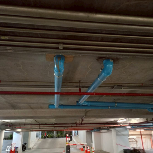 งานเดินท่อประปา และดับเพลิง,Plumbing and firefighting piping works,Site : Belle Grand Rama 9 , Bangkok