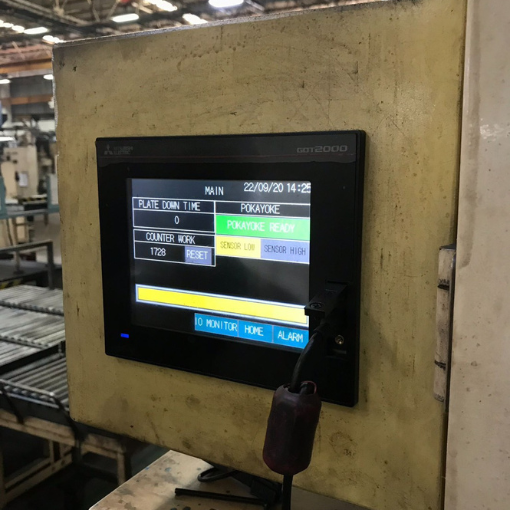 งานเขียนโปรแกรมควบคุมจอแสดงผล Touch Screen ของ Mitsubishi,Mitsubishi Touch Screen Control Program Development Task,Site : Nippon Steel Processing , Rayong